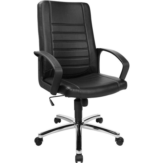 Topstar Chefsessel Premium Point 100, Kunstleder schwarz, Gestell chrom | 7909D60