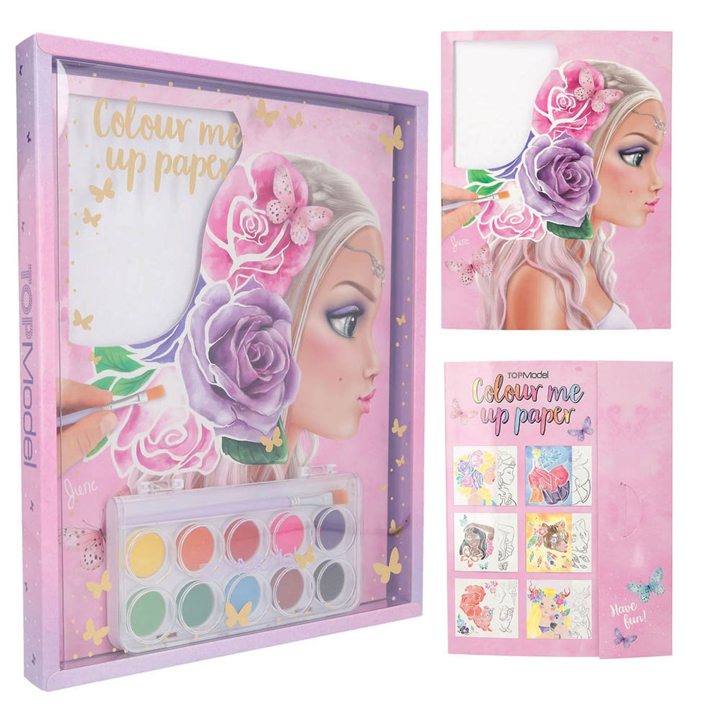 DEPESCHE TOPModel Colour me up Wasserfarbkasten 10 Bogen Aquarell-Papier, 2 Pinsel und eine anschauliche Anleitung mit Farbkunde | 11487