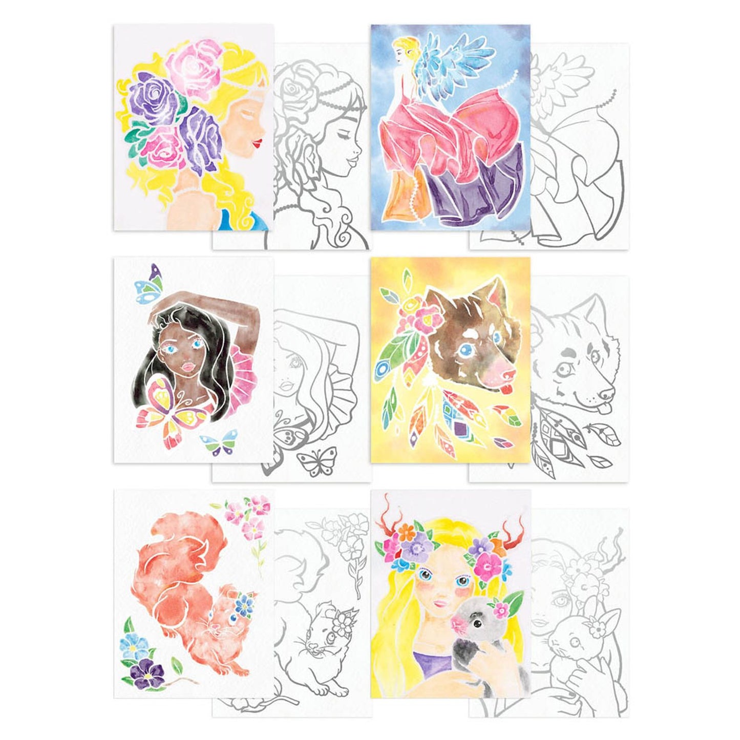 DEPESCHE TOPModel Colour me up Wasserfarbkasten 10 Bogen Aquarell-Papier, 2 Pinsel und eine anschauliche Anleitung mit Farbkunde | 11487