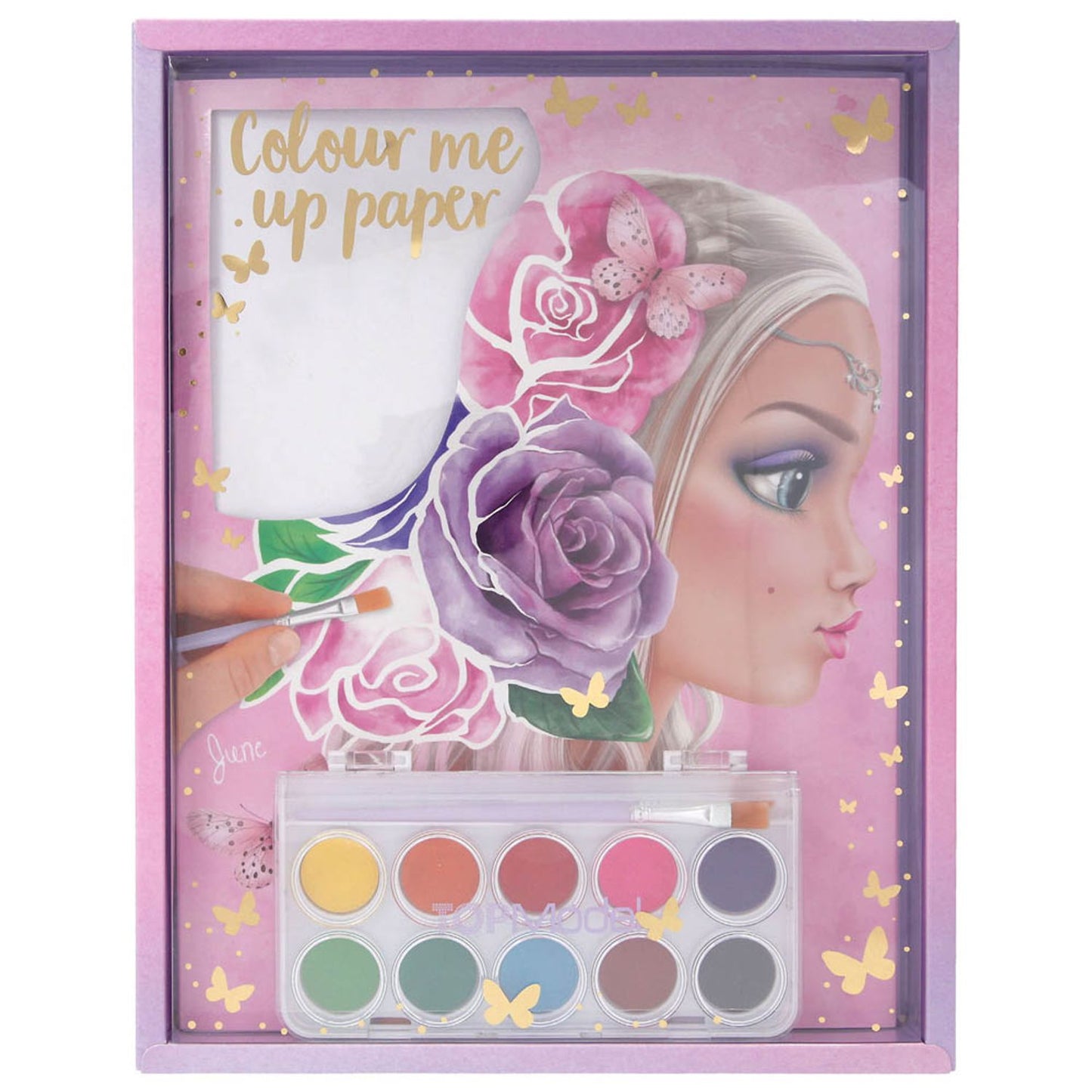 DEPESCHE TOPModel Colour me up Wasserfarbkasten 10 Bogen Aquarell-Papier, 2 Pinsel und eine anschauliche Anleitung mit Farbkunde | 11487