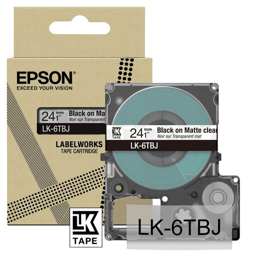 EPSON Schriftband LK LK-6TBJ , 24 mm schwarz auf transparent | C53S672067