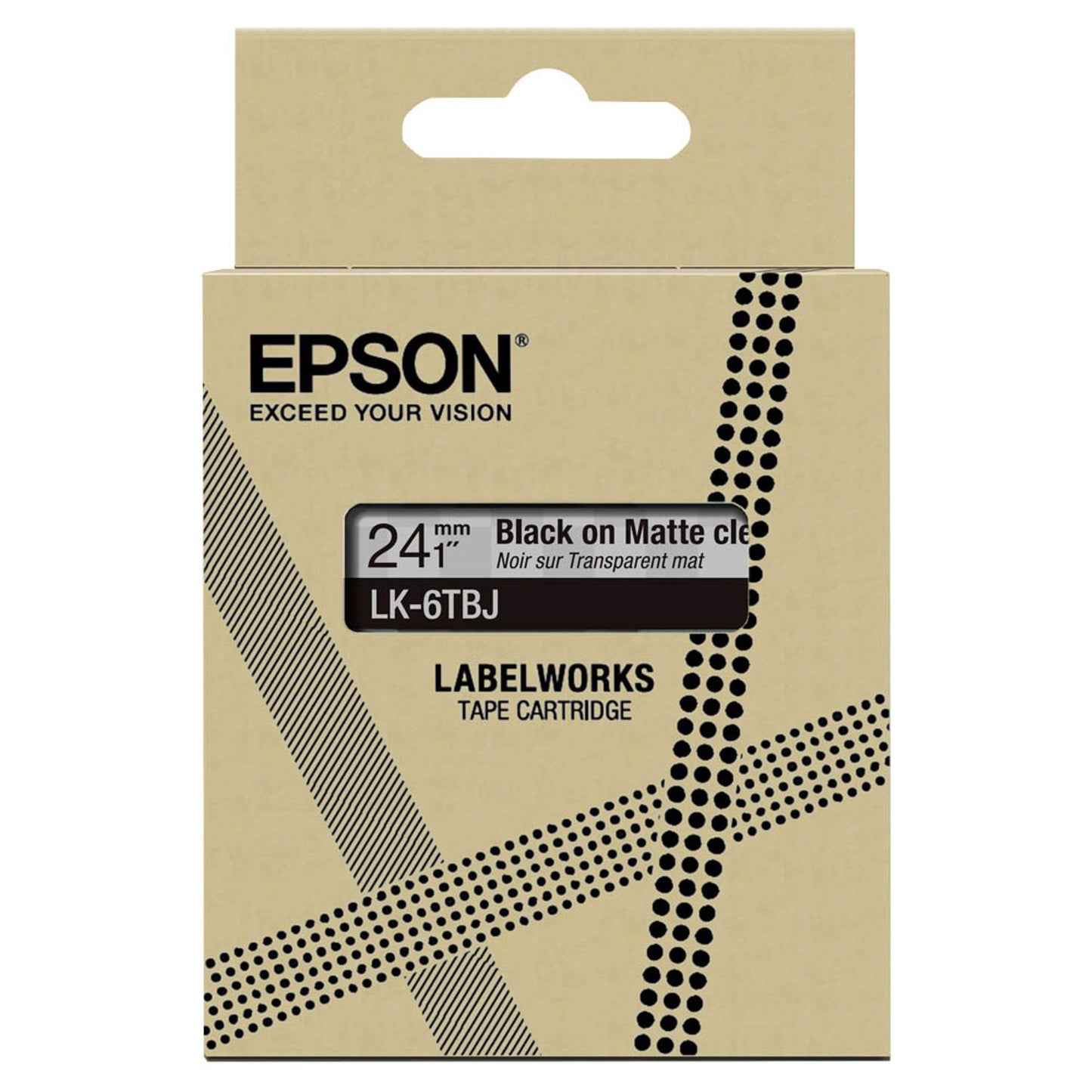 EPSON Schriftband LK LK-6TBJ , 24 mm schwarz auf transparent | C53S672067