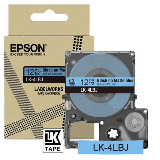 EPSON Schriftband LK LK-4LBJ , 12 mm schwarz auf blau | C53S672080