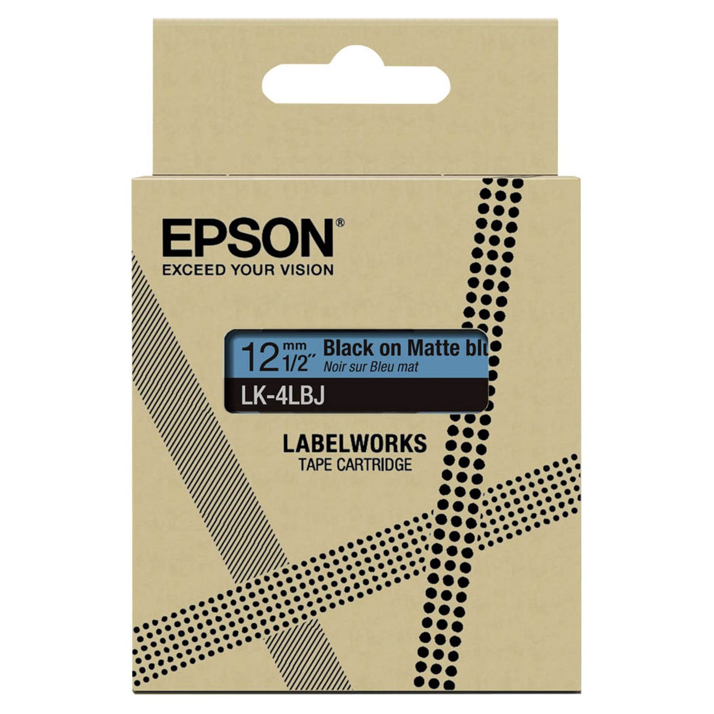 EPSON Schriftband LK LK-4LBJ , 12 mm schwarz auf blau | C53S672080