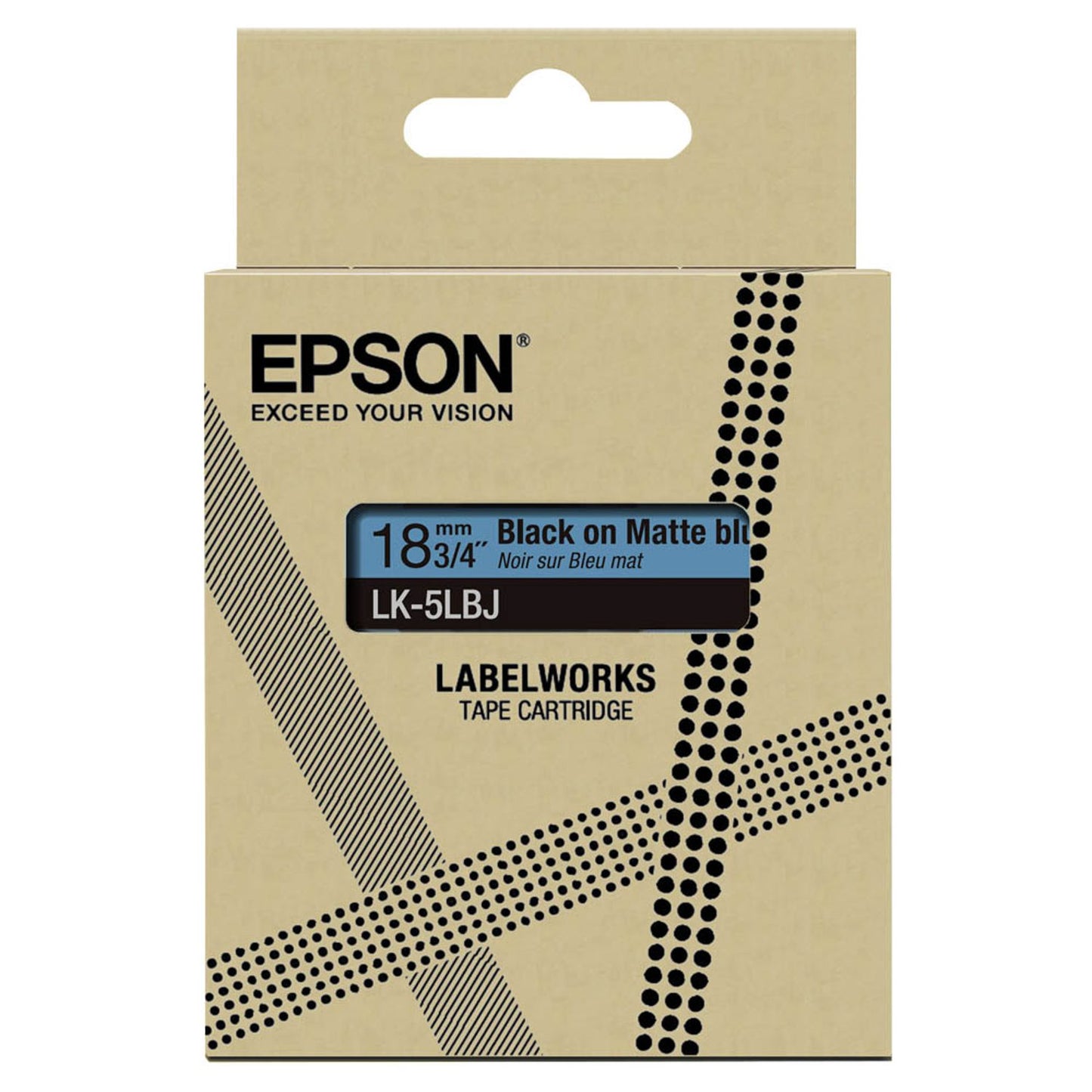 EPSON Schriftband LK LK-5LBJ , 18 mm schwarz auf blau | C53S672081