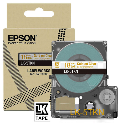 EPSON Schriftband LK LK-5TKN , 18 mm gold auf transparent | C53S672097