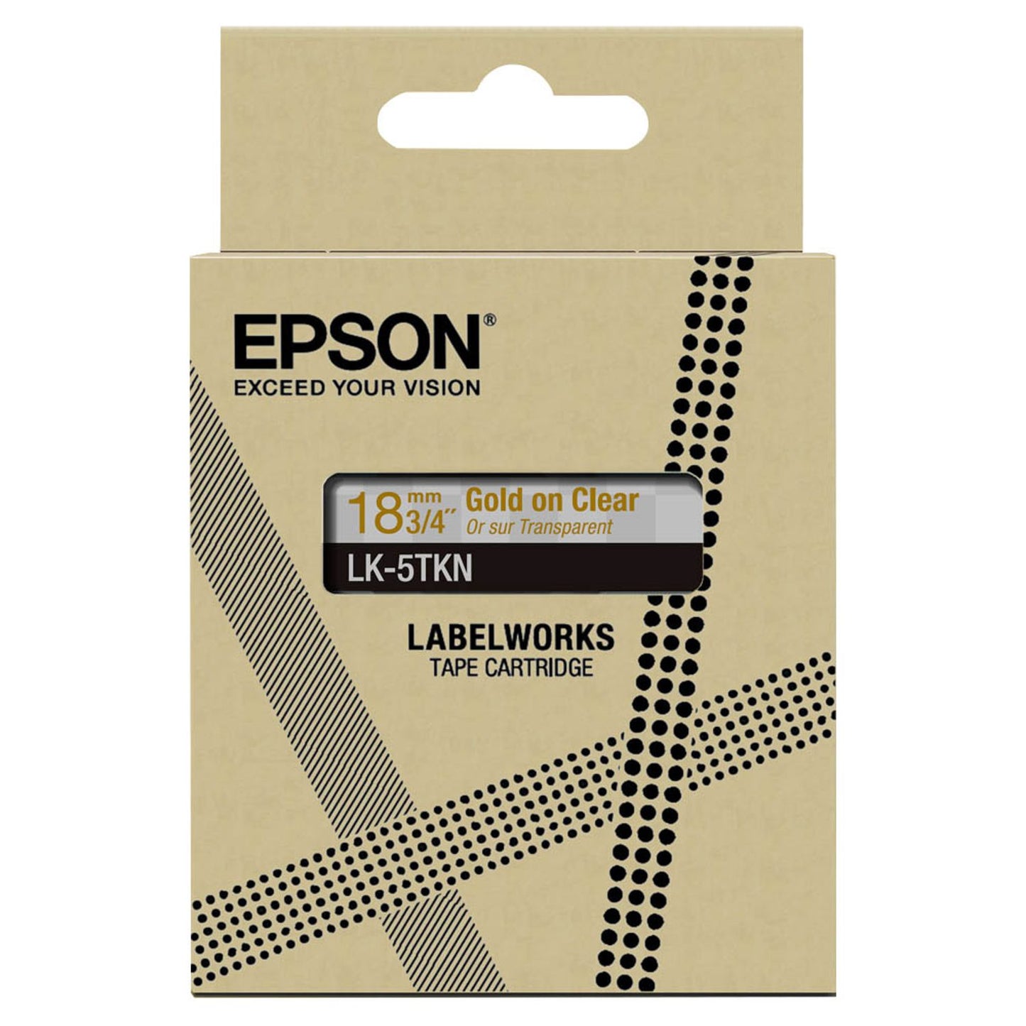 EPSON Schriftband LK LK-5TKN , 18 mm gold auf transparent | C53S672097