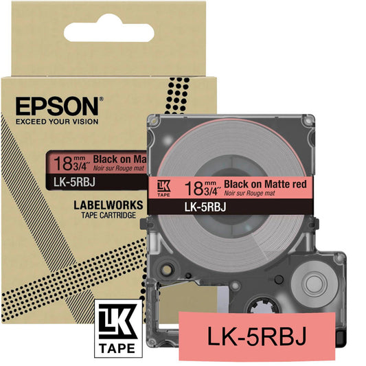 EPSON Schriftband LK LK-5RBJ , 18 mm schwarz auf rot | C53S672072