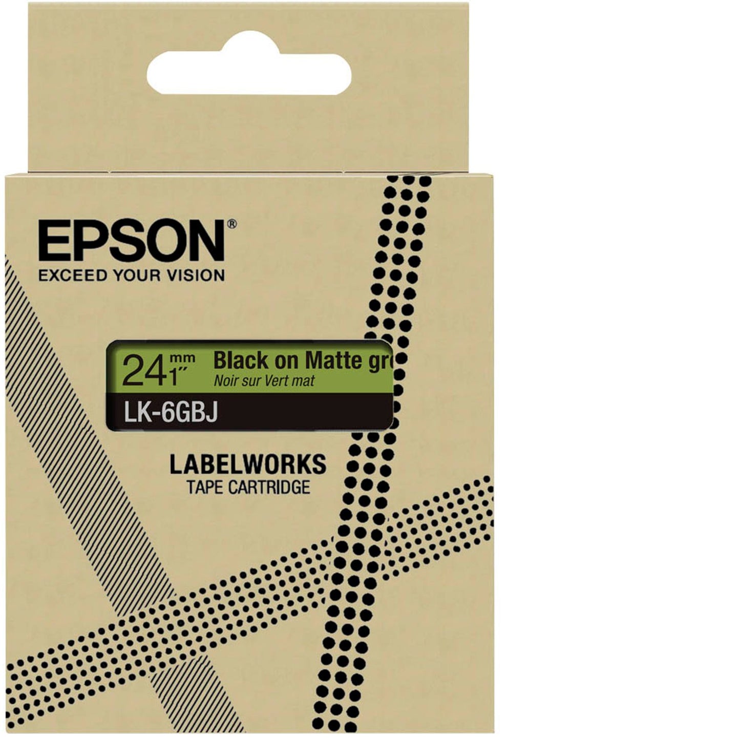 EPSON Schriftband LK LK-6GBJ , 24 mm schwarz auf grün | C53S672079