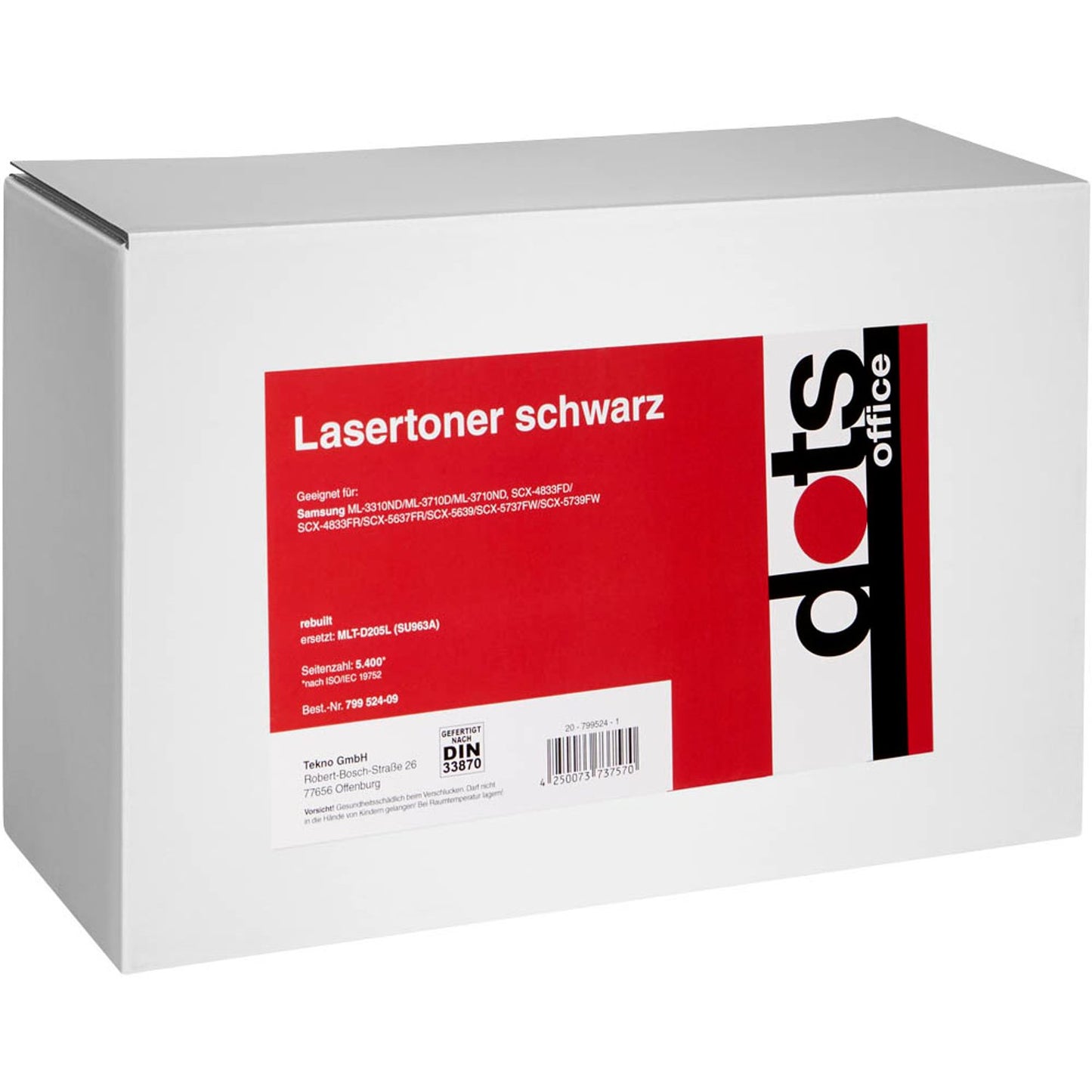 dots schwarz Toner kompatibel zu SAMSUNG MLT-D205L (SU963A) | 3508,3200-DOTS