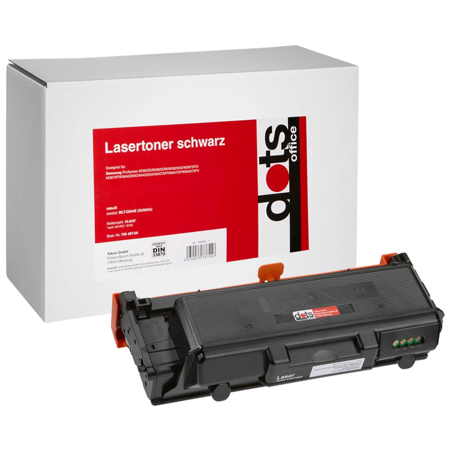 dots schwarz Toner kompatibel zu SAMSUNG MLT-D204E (SU925A) | 3516,3200-DOTS