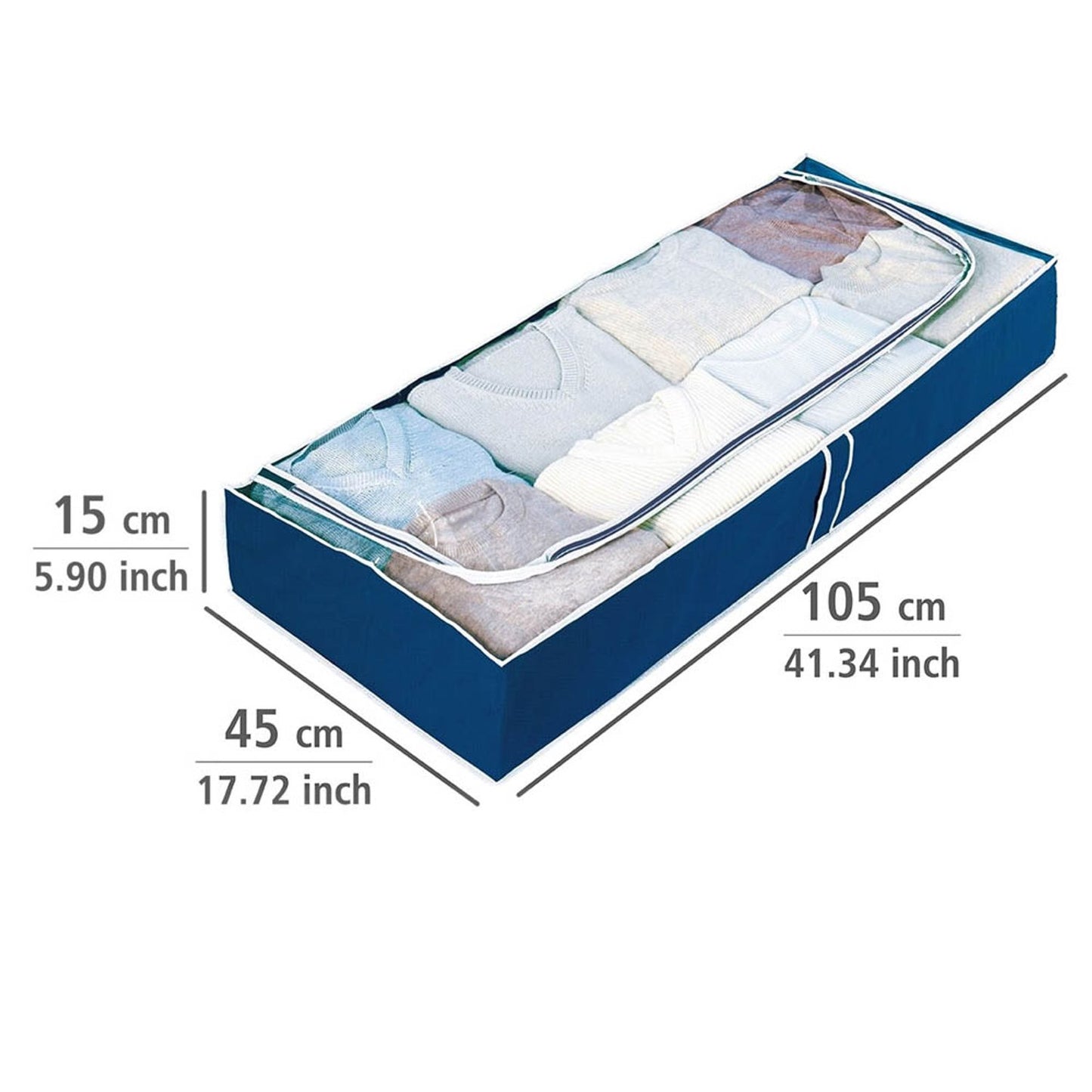 WENKO Air Unterbettkommode blau 105,0 x 45,0 x 15,0 cm | 69591800 | 1 Pack = 4 St.