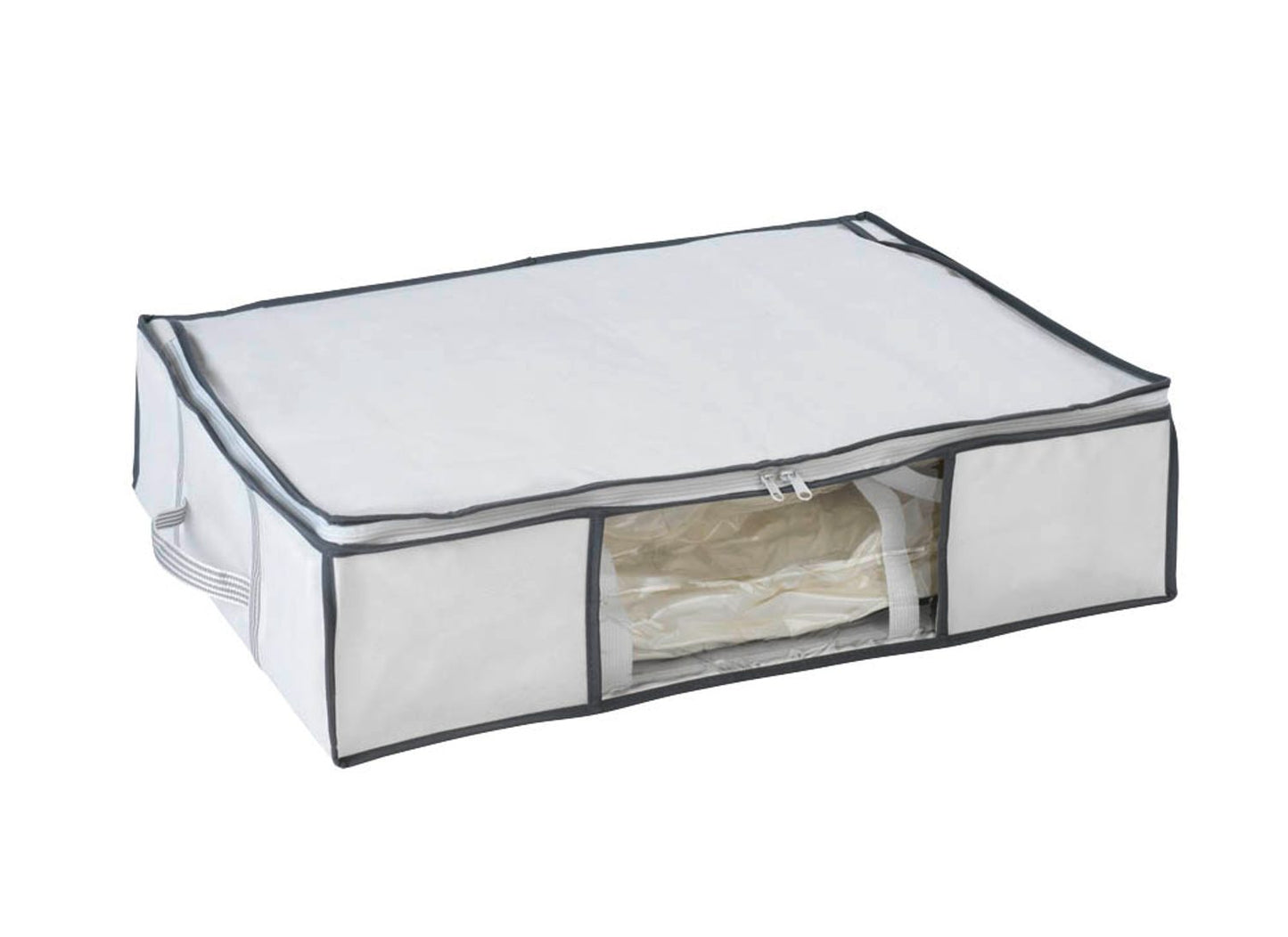 WENKO Soft Box Vakuum-Unterbettkommode perlweiß/grau