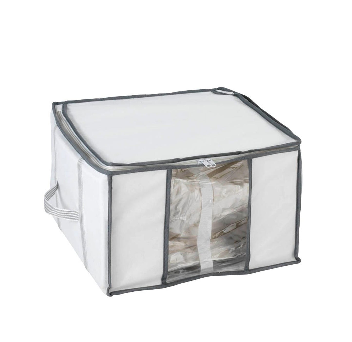 WENKO Soft Box Vakuum-Unterbettkommode perlweiß/grau