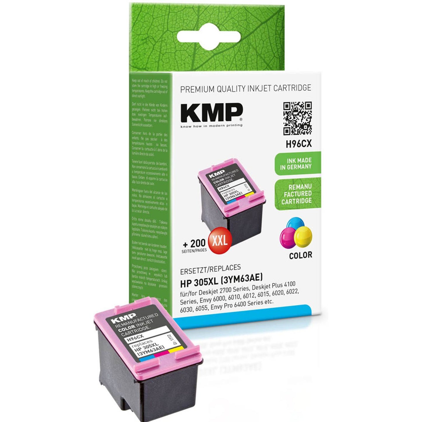 KMP H96CX color Druckerpatrone kompatibel zu HP 305XL (3YM63AE) | 1772,4030