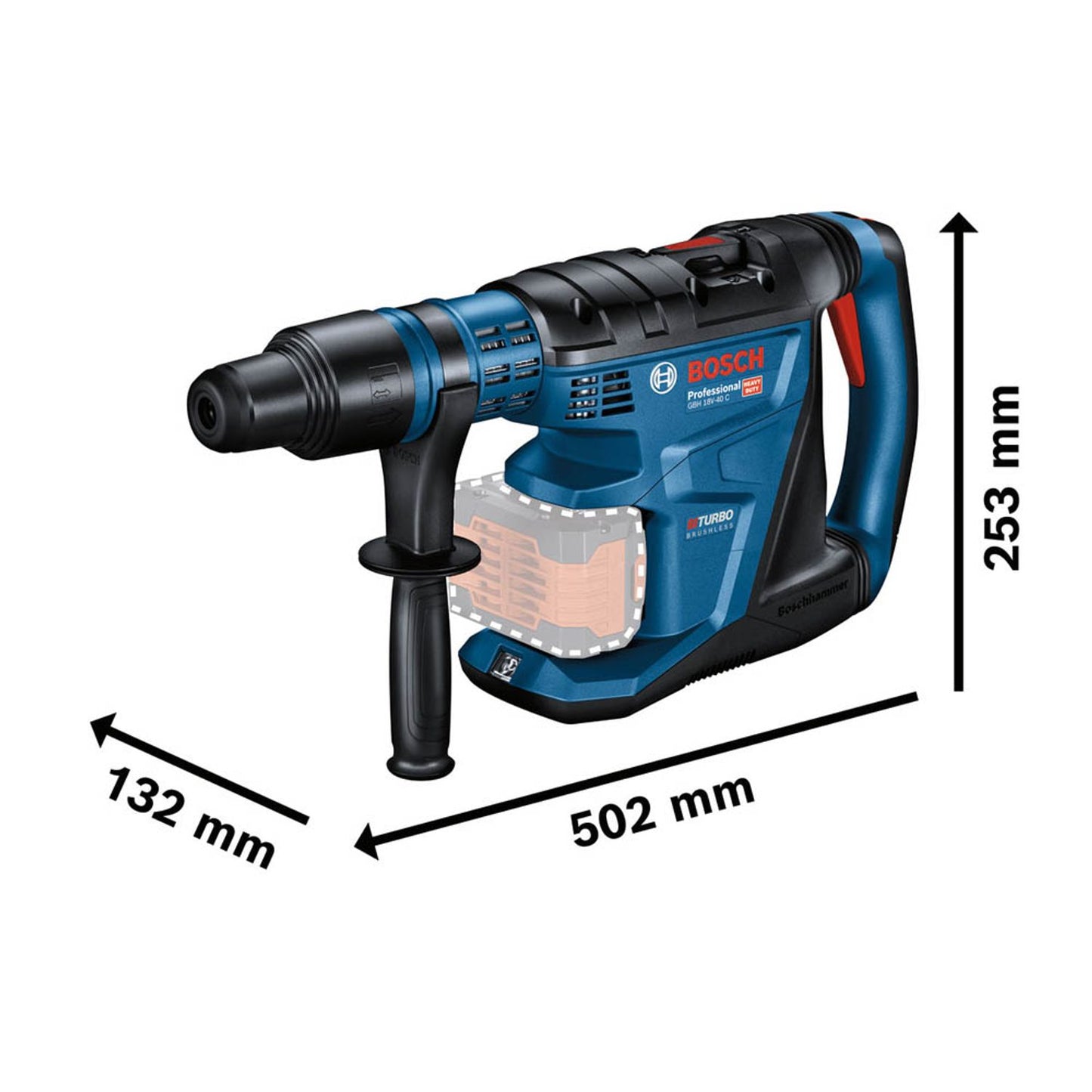 BOSCH Professional GBH 18V-40 C Akku-Bohrhammer-Set 18,0 V, mit 2 Akkus | 611917103