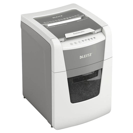 LEITZ IQ Autofeed Small Office 100 Aktenvernichter mit Partikelschnitt P-5, 2 x 15 mm, bis , weiß | 80120000