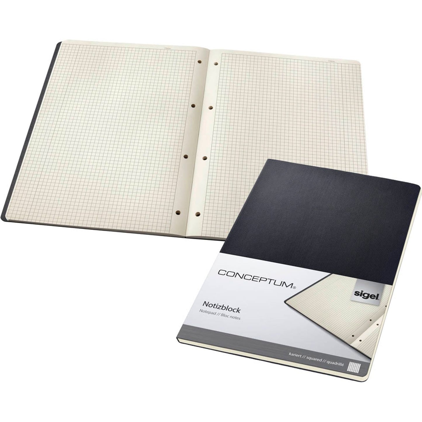 SIGEL Briefblock Conceptum® gelocht DIN A4 kariert | CO800