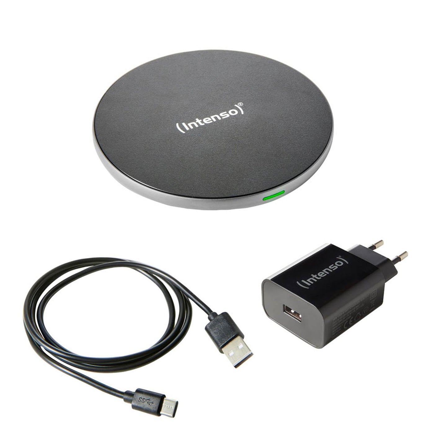 Intenso BA2 Induktive Ladestation schwarz, silber, Kabellänge: 1,5 m, 15 Watt | 7410520