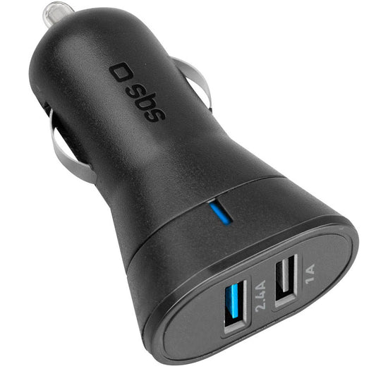 sbs Kfz-Ladeadapter schwarz, 12 Watt | TECR2USB24AFAST