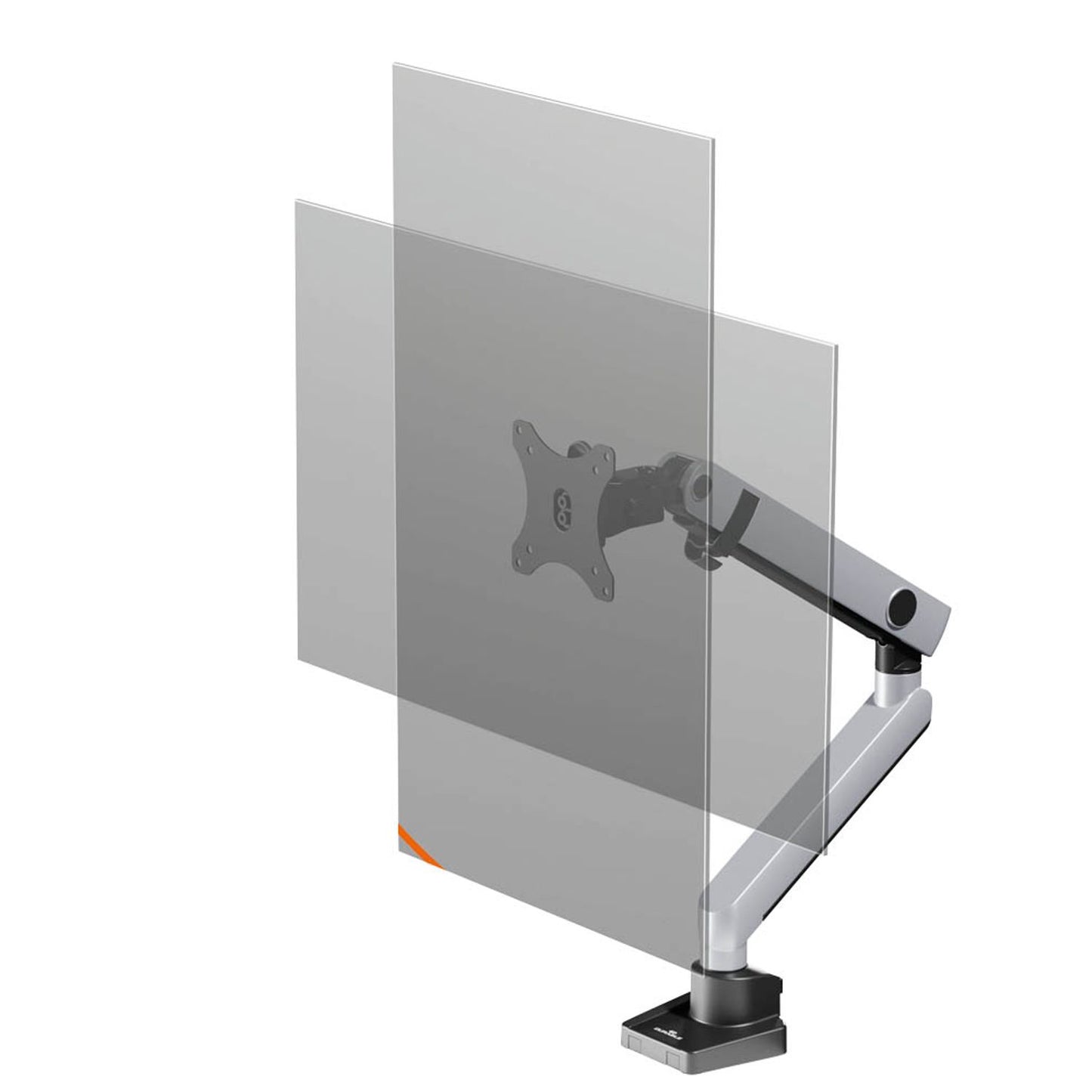 DURABLE Monitor-Halterung SELECT PLUS silber für 1 Monitor, Tischklemme, Tischbohrung | 509623