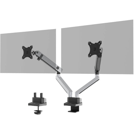 DURABLE Monitor-Halterung SELECT PLUS silber für 2 Monitore, Tischklemme, Tischbohrung | 509723