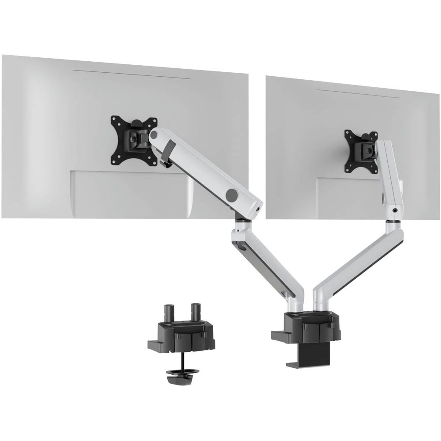 DURABLE Monitor-Halterung SELECT PLUS silber für 2 Monitore, Tischklemme, Tischbohrung | 509723