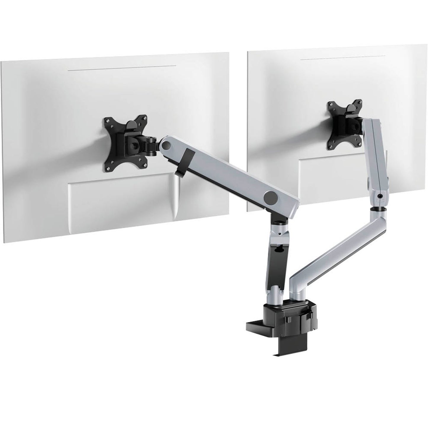 DURABLE Monitor-Halterung SELECT PLUS silber für 2 Monitore, Tischklemme, Tischbohrung | 509723