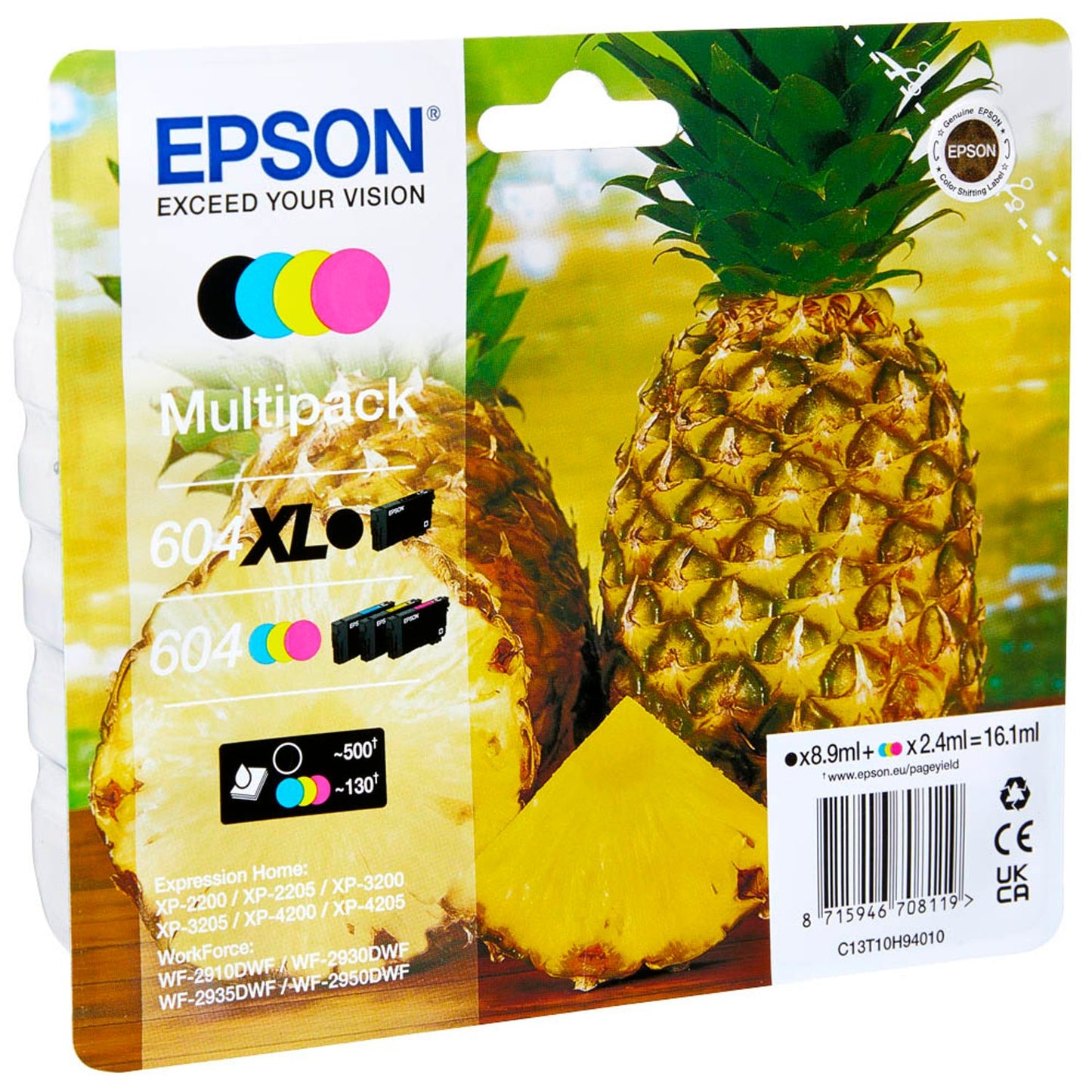 EPSON 604/604XL T10H94 schwarz, cyan, magenta, gelb Druckerpatronen, 4er-Set | C13T10H94010 | 1 Pack = 4 St.