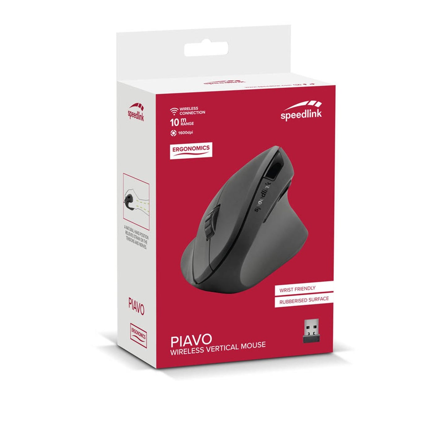 speedlink PIAVO Maus ergonomisch kabellos schwarz | SL-630019-RRBK