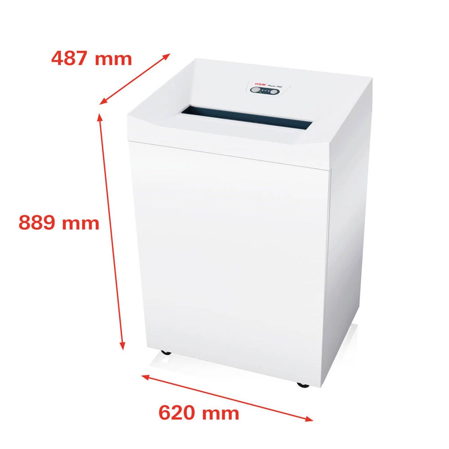 HSM Pure 740 Aktenvernichter mit Partikelschnitt P-5, 1,9 x 15 mm, bis , weiß | 2372111