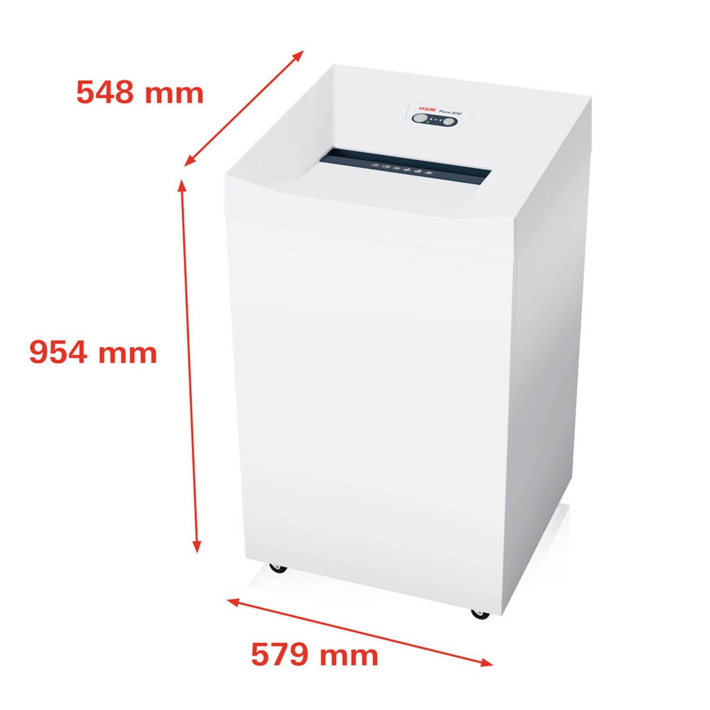 HSM Pure 830 Aktenvernichter mit Partikelschnitt P-5, 1,9 x 15 mm, bis , weiß | 2382131