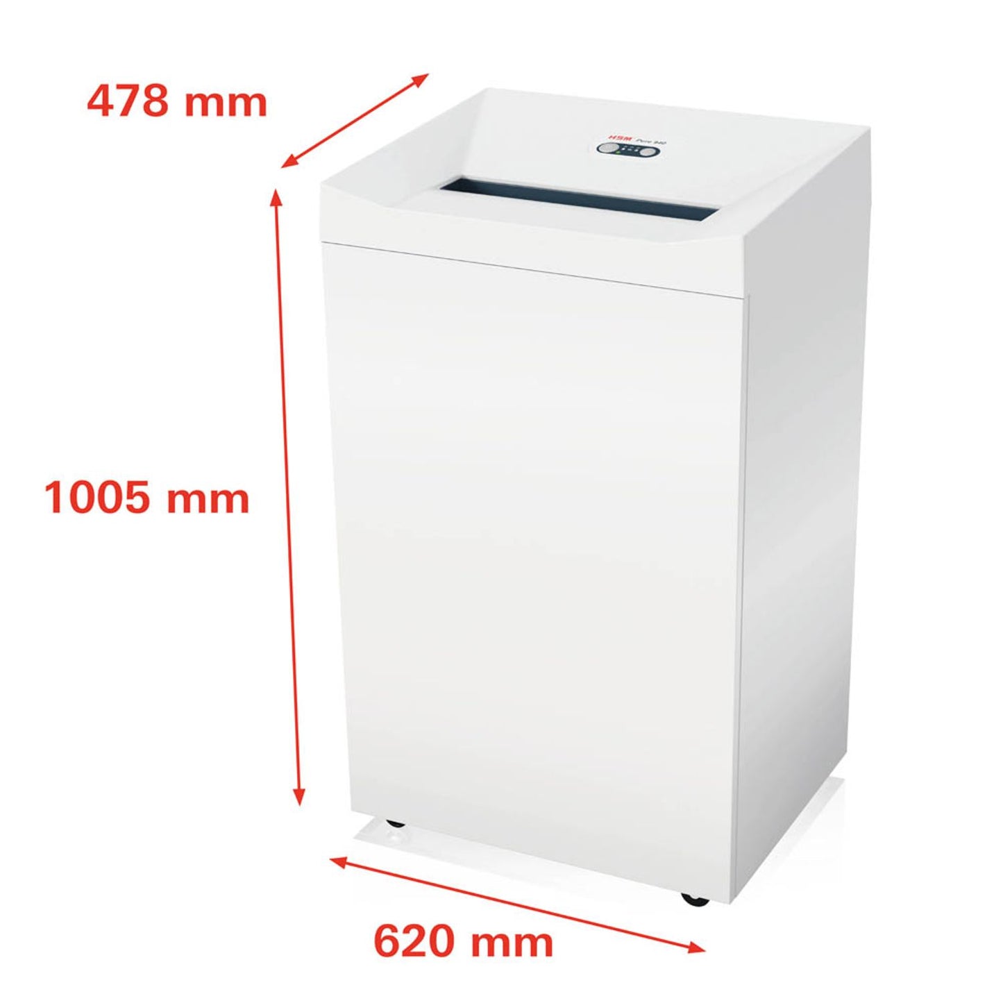 HSM Pure 940 Aktenvernichter mit Partikelschnitt P-5, 1,9 x 15 mm, bis , weiß | 2392131