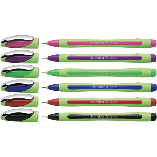 Schneider Xpress Fineliner farbsortiert 0,8 mm | 190086 | 1 Pack = 6 St.