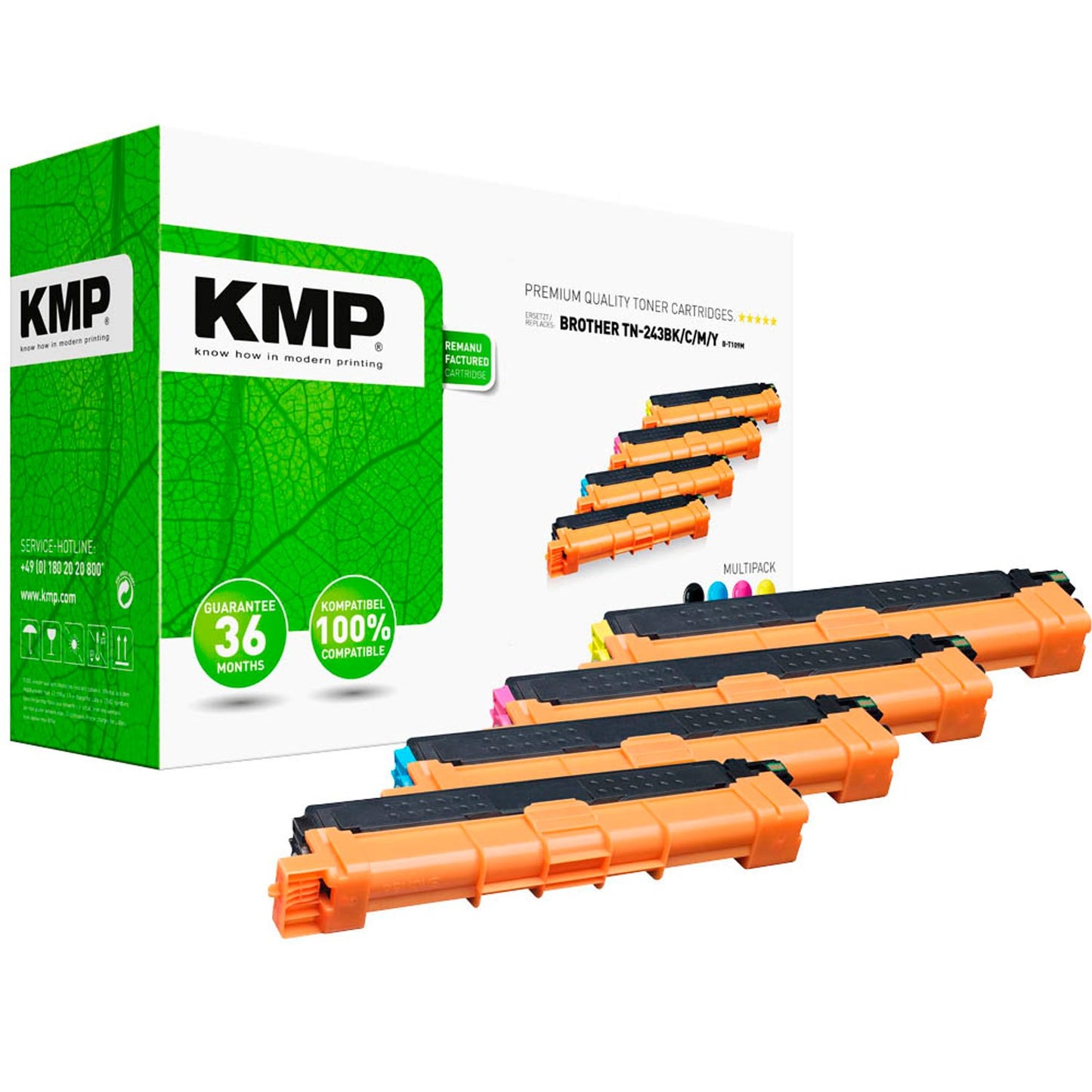 KMP B-T09M schwarz, cyan, magenta, gelb Toner kompatibel zu brother TN243BK/C/M/Y, 4er-Set | 1268,0005 | 1 Pack = 4 St.