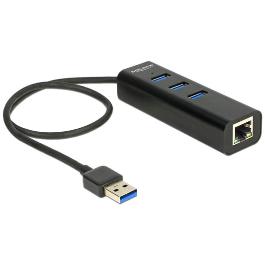DeLOCK USB-Hub 3-fach schwarz | 62653