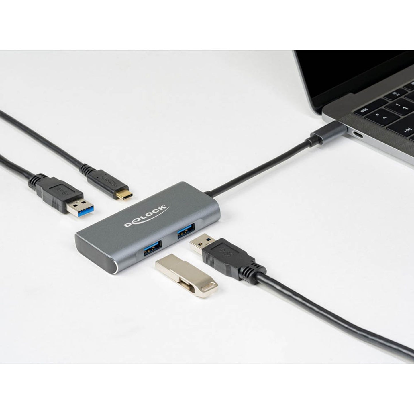 DeLOCK USB-Hub 4-fach silber | 63261
