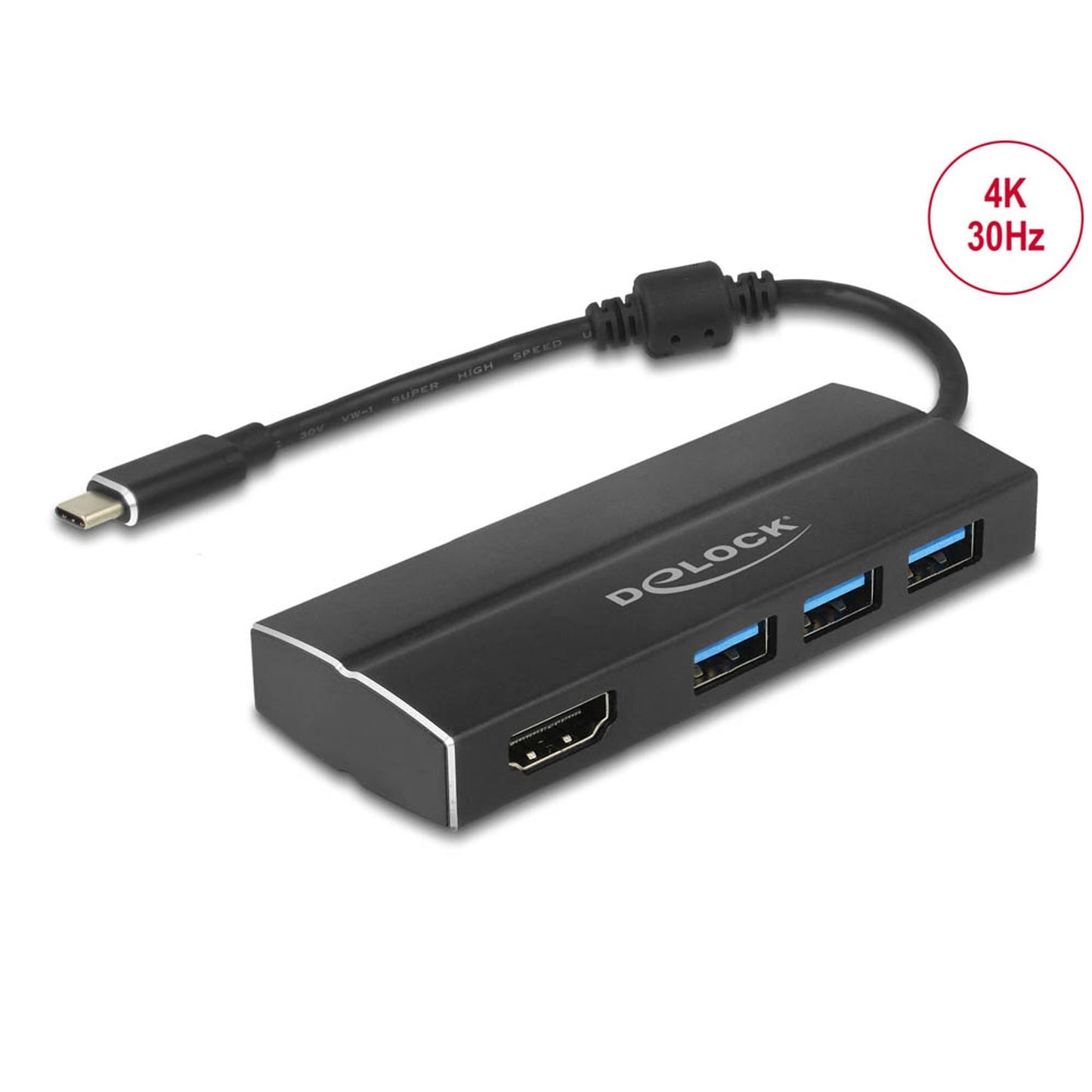 DeLOCK USB-Hub 3-fach schwarz | 63931