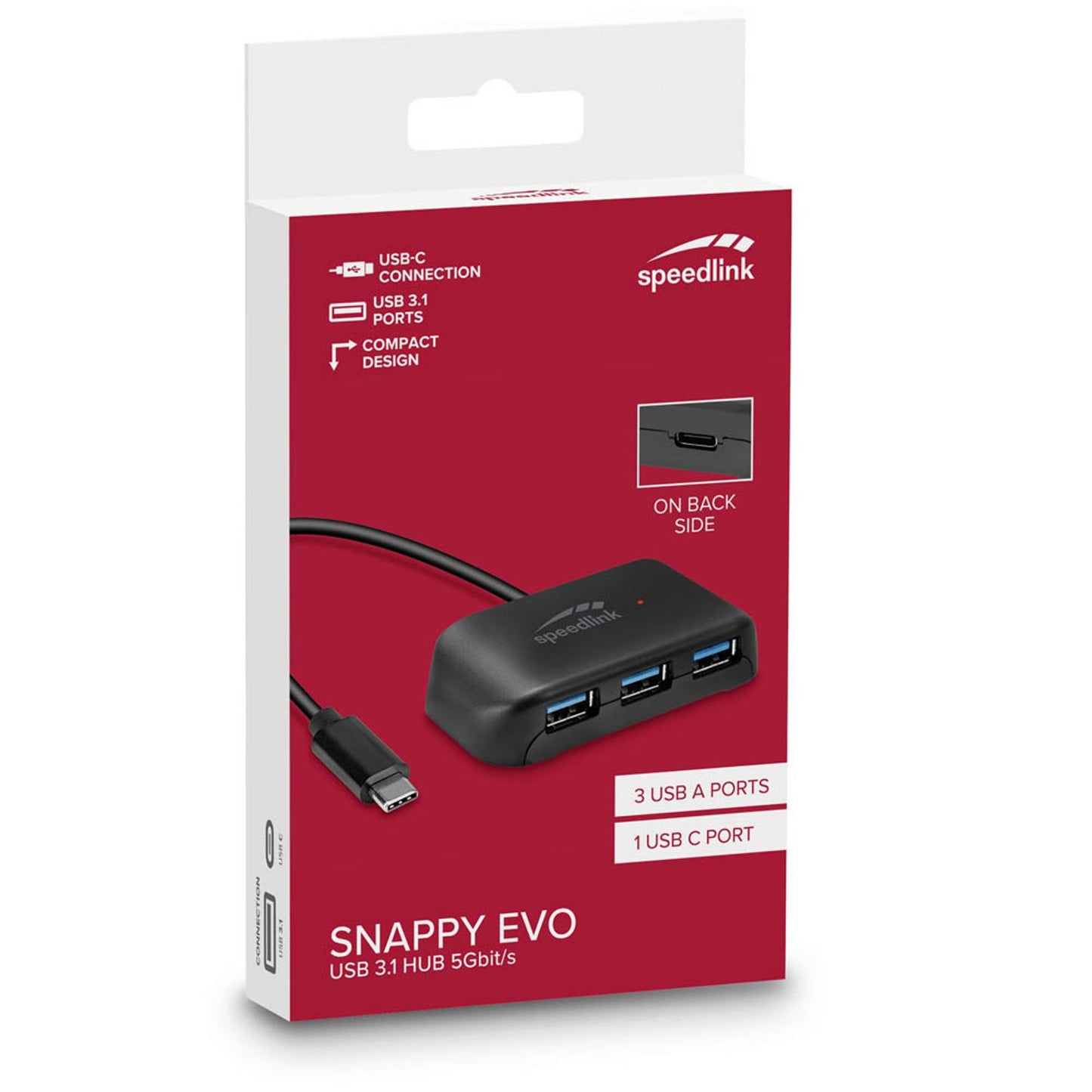 speedlink USB-Hub SNAPPY EVO 4-fach schwarz | SL-140203-BK