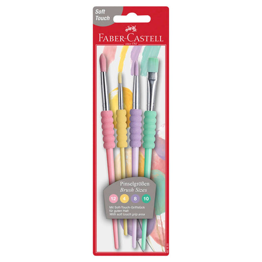 FABER-CASTELL Pastell Pinsel-Set Größe 4, 8, 10, 12, 4-teilig | 481620 | 1 Pack = 4 St.
