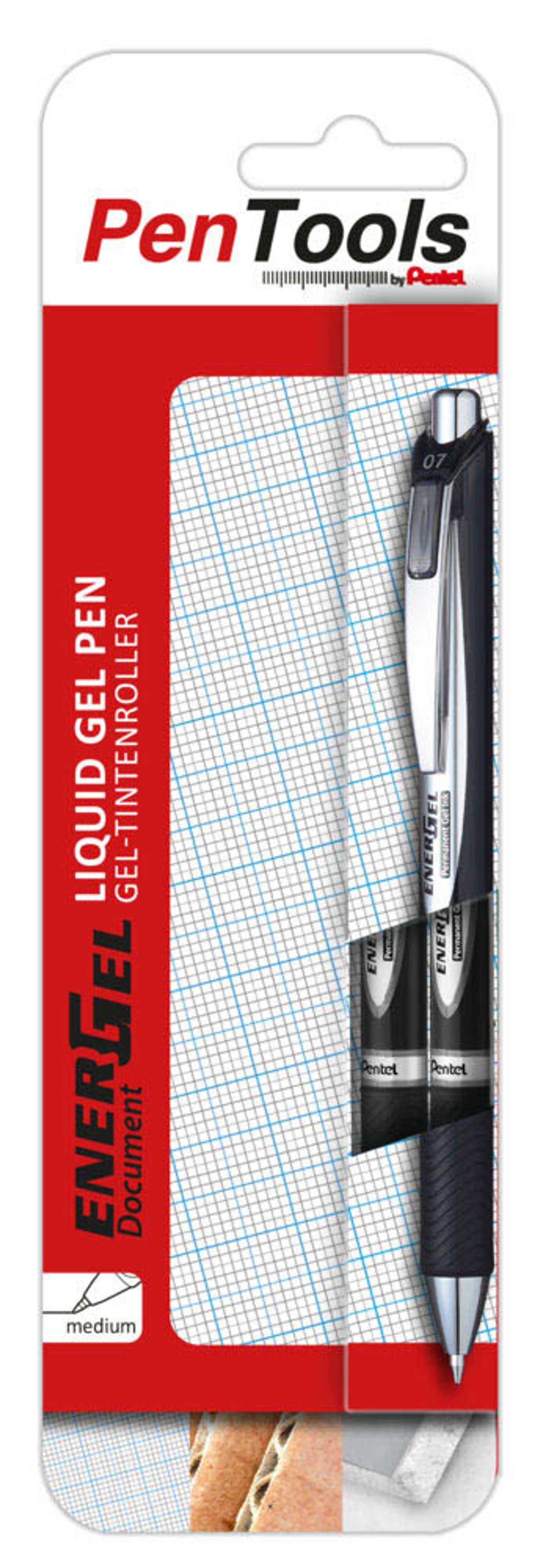Pentel ENERGEL BLP77 Gelschreiber schwarz/silber 0,35 mm