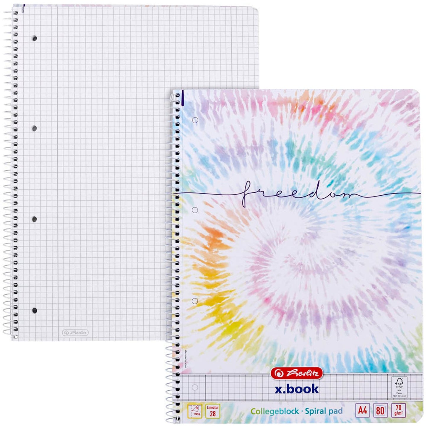 herlitz Collegeblock x.book Freedom DIN A4 Innen- und Außenrand