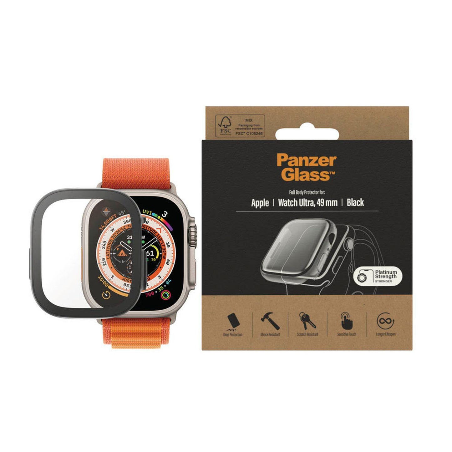 PanzerGlass™ Full Body - Watch Ultra Display-Schutzglas für Smartwatch | 3678