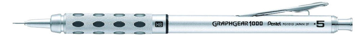 Pentel Graphgear 1000 PG101 Druckbleistift silber HB, 1 St.