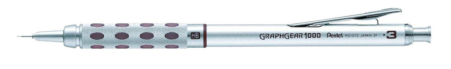 Pentel Graphgear 1000 PG101 Druckbleistift silber HB, 1 St.