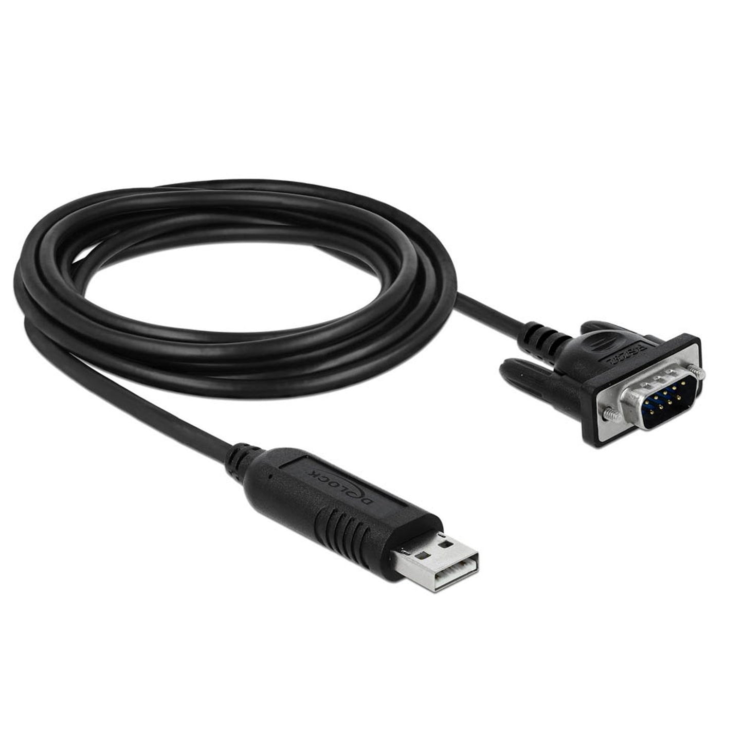 DeLOCK USB A/D-SUB 9 Kabel 1,8 m schwarz | 66282