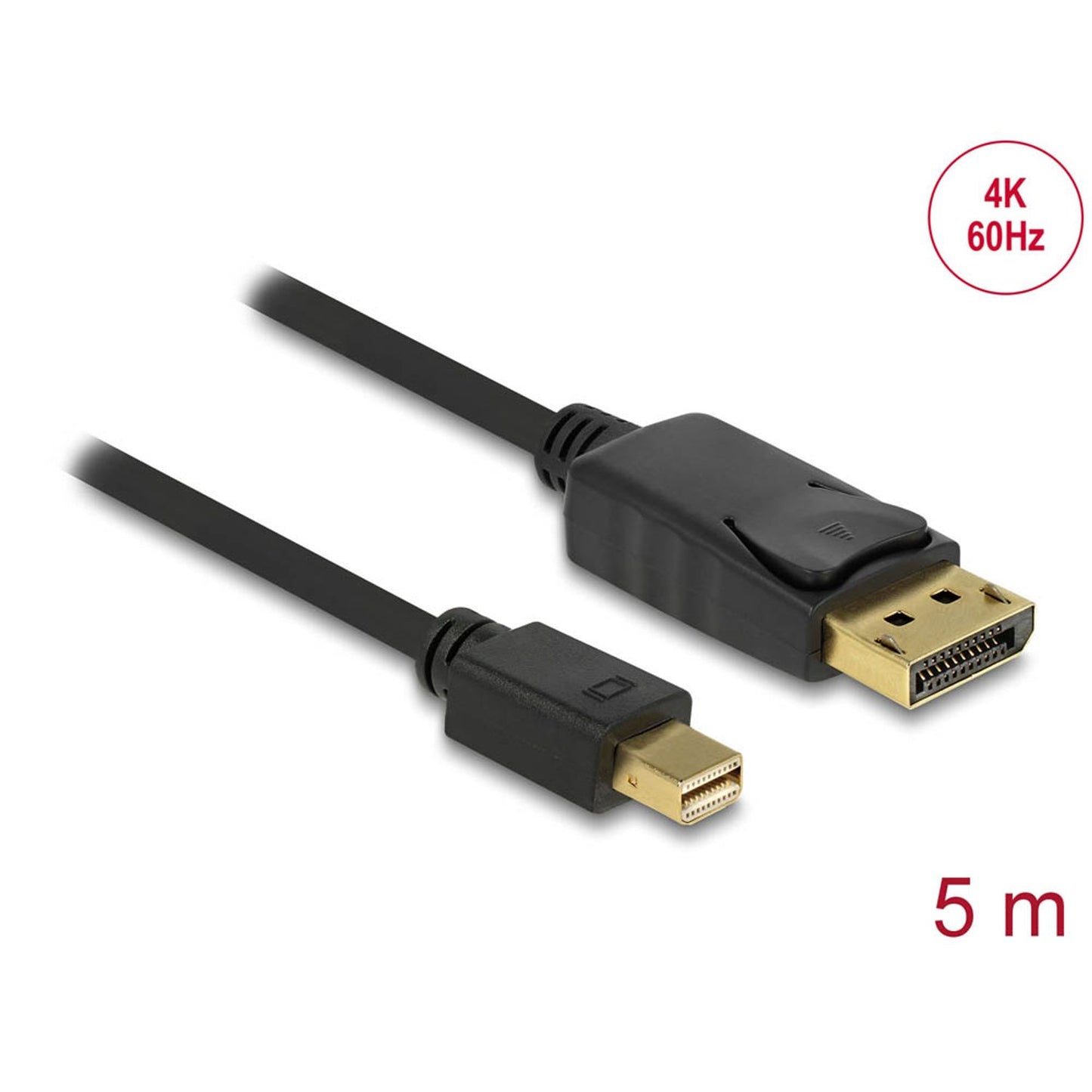 DeLOCK Mini-DisplayPort/DisplayPort Kabel 4K 60 Hz 5,0 m schwarz | 83479