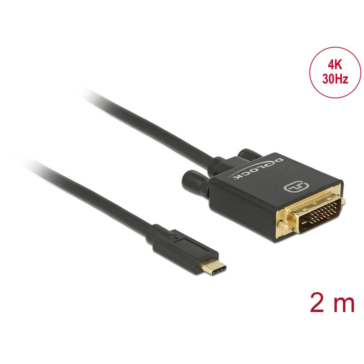 DeLOCK USB C/DVI Kabel 4K 30 Hz 2,0 m schwarz | 85321