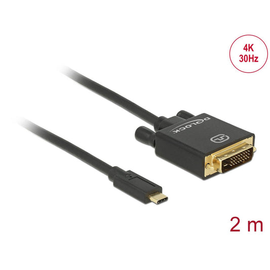 DeLOCK USB C/DVI Kabel 4K 30 Hz 2,0 m schwarz | 85321