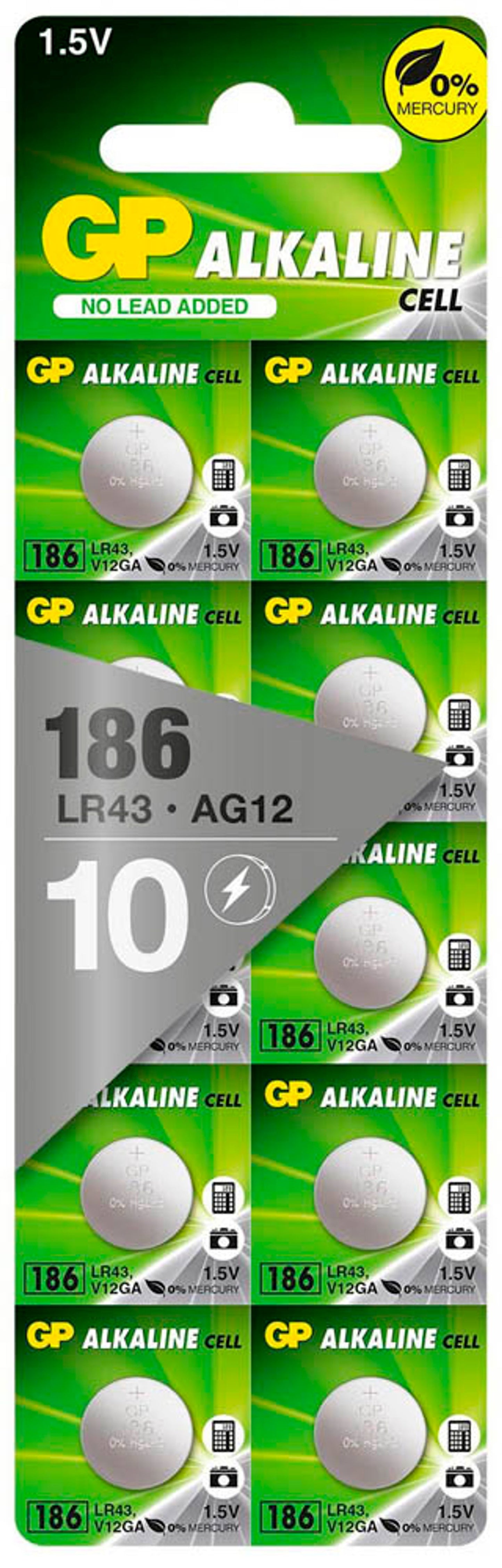 GP Knopfzellen LR43 1,5 V